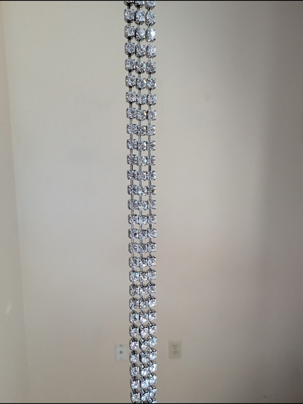 Vintage Claires 1990s Triple Row Rhinestone Tennis Bracelet Prom Glam Y2K 7"